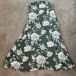 Green floral skirt